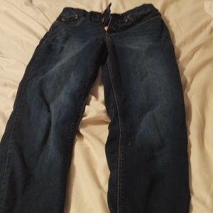 Button fly blue jeans